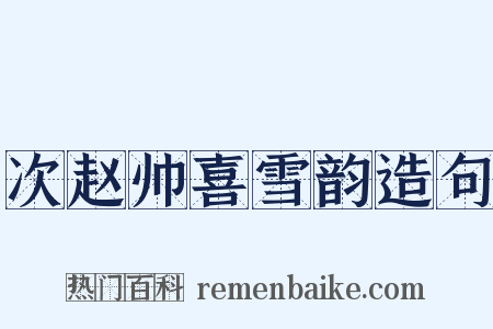 次赵帅喜雪韵造句是什么意思的图片